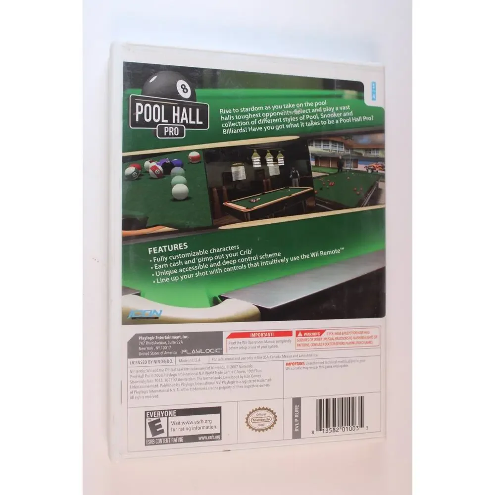 Pool Hall Pro (Nintendo Wii, 2009) Authentic, Complete, Tested/Works